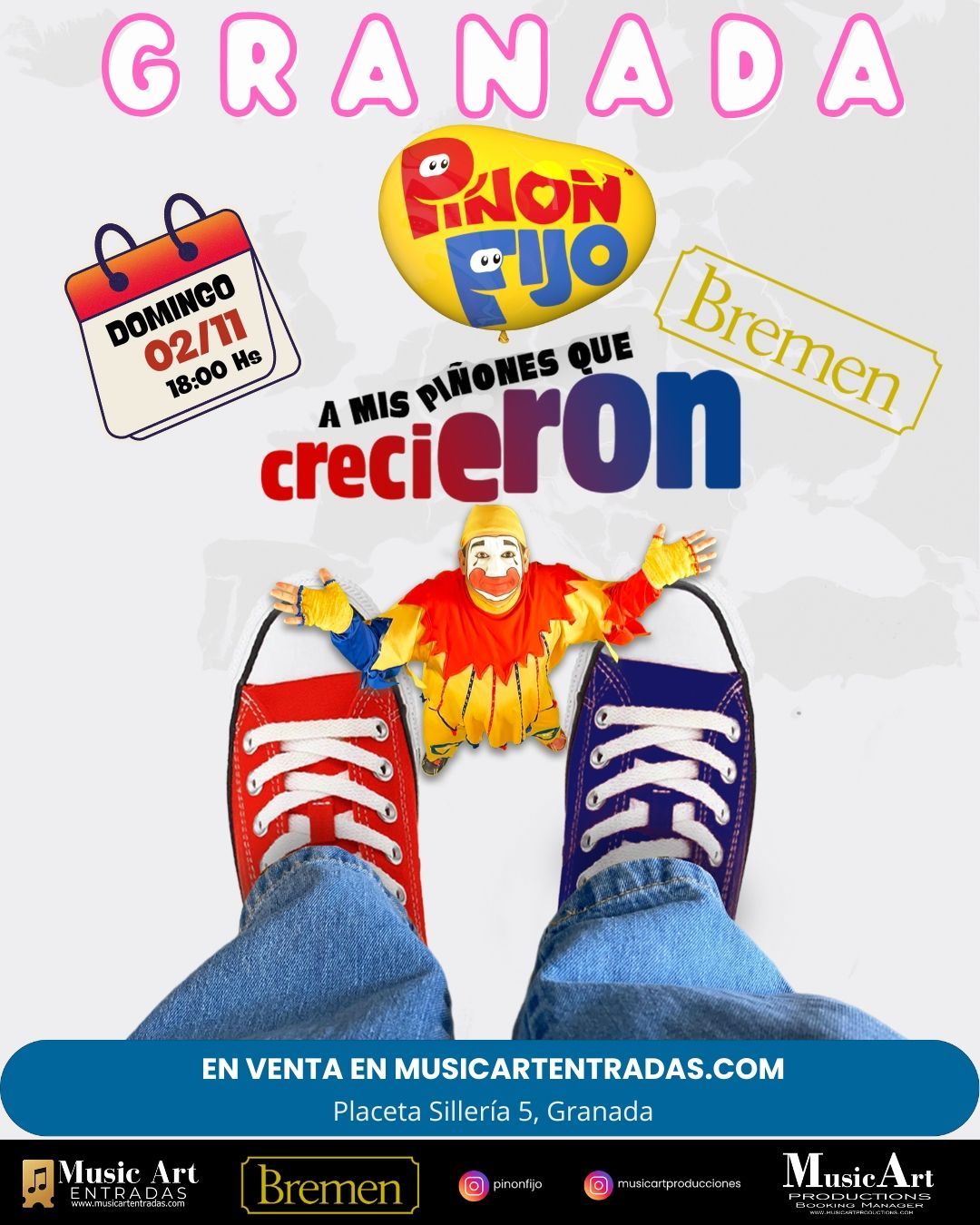 Cartel de un concierto de Piñón Fijo en el Café Berlín de Madrid 