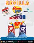 Cartel de un concierto de Piñón Fijo en el Café Berlín de Madrid el martes 21 de octubre. Incluye un payaso y zapatillas rojas y azules.