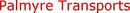 Logo rouge Palmyre Transports  sur fond blanc