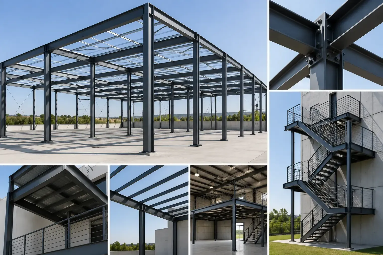 Estructura de acero de un edificio en construcción
