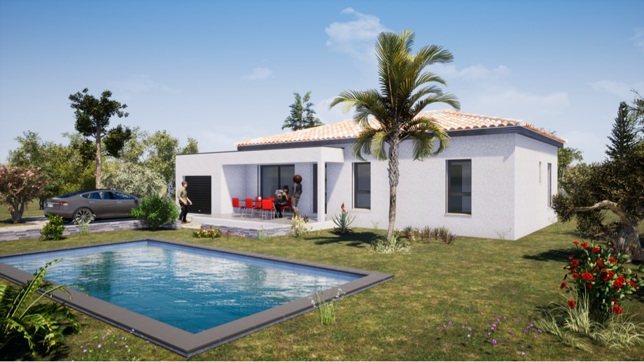 Modèle de maison contemporaine avec piscine