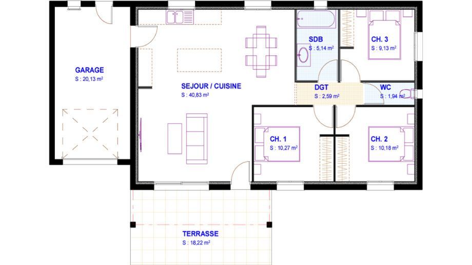 Un plan de maison traditionnelle