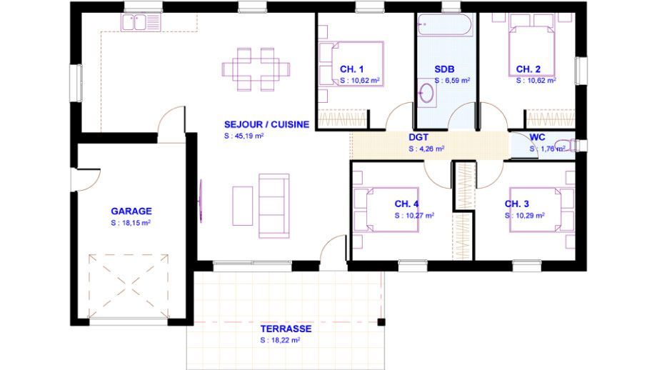 Un plan de maison contemporaine
