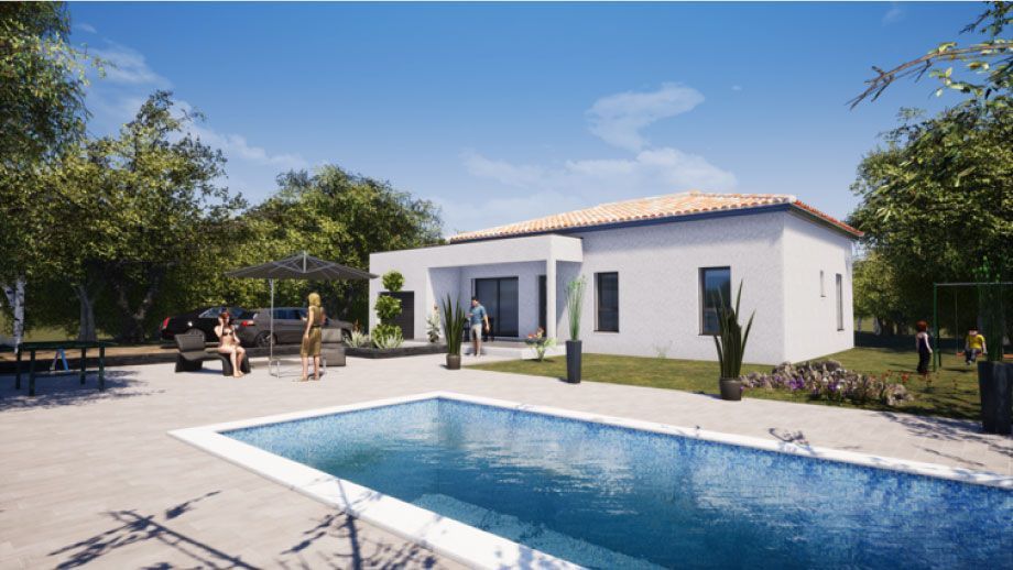 Un modèle de maison contemporaine avec piscine