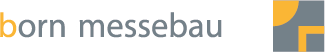 Born-messebau Logo in Orange und Grau auf weißem Hintergrund