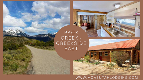 Pack Creek Creekside East lodging with scenic mountain path and interior rooms