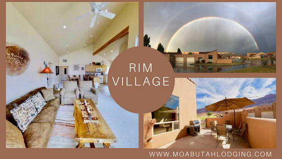 BIM Village resort collage: bright villa interior, dome building, and desert patio views