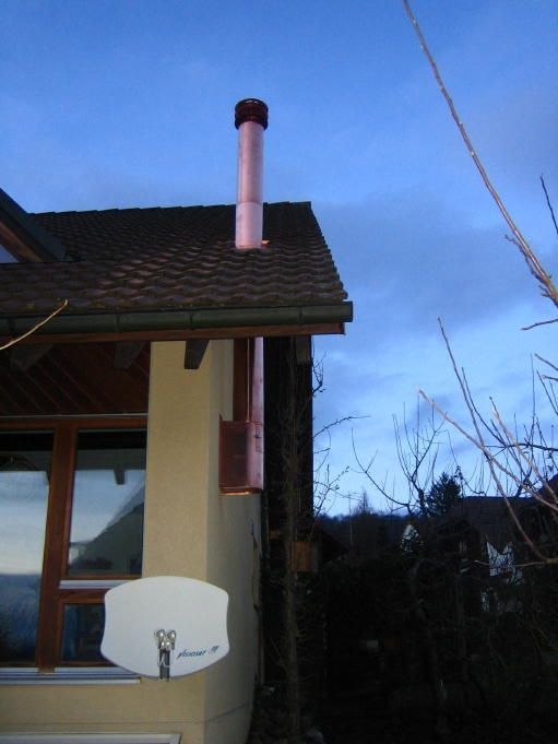 Stahlrohrkamin isoliert mit Kupfermantel - Zimmermann Spenglertechnik