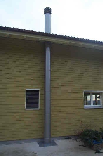 Aussenkamin mit Inox-Mantelrohr - Zimmermann Spenglertechnik
