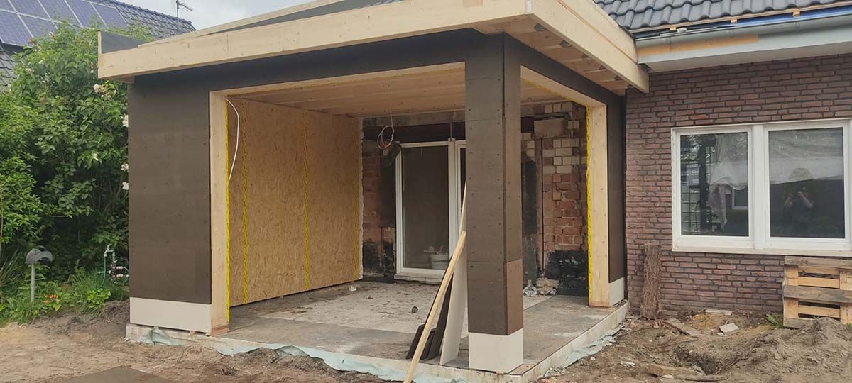 Flachdach auf Wintergarten