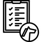 Checkliste mit Häkchen und Pferdekopfsymbol in einem Kreis.