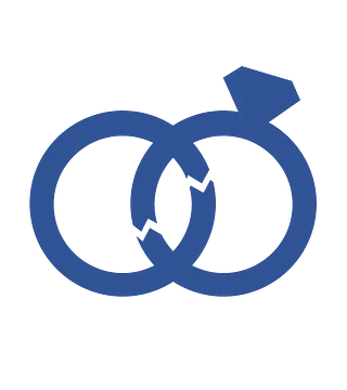 Un par de anillos de boda con un diamante en el medio.