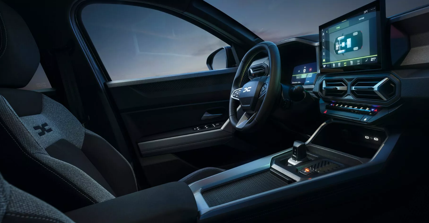 L'intérieur d'un habitacle de voiture.