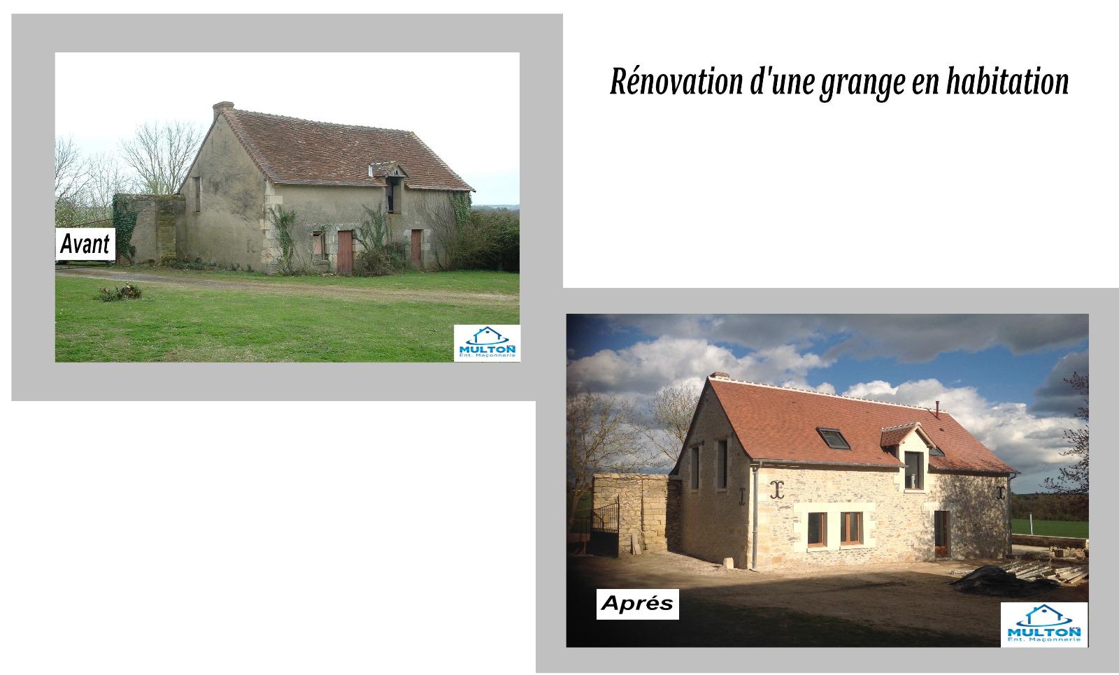 Rénovation Construction Maison plain-pied d'une grange en habitation