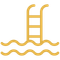 Gold pool ladder above wavy water lines