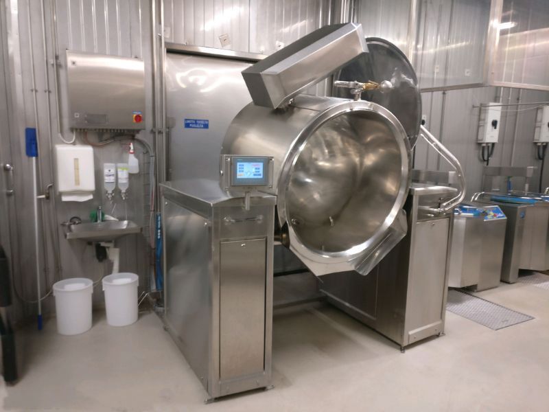  Ruostumattomattomasta teräksestä valmistettu elintarviketeollisuuden keittopata