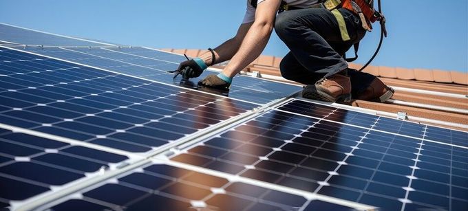 Solaranlage wird installiert