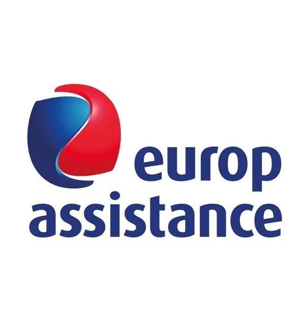 Un logotipo azul y rojo para la asistencia europea.