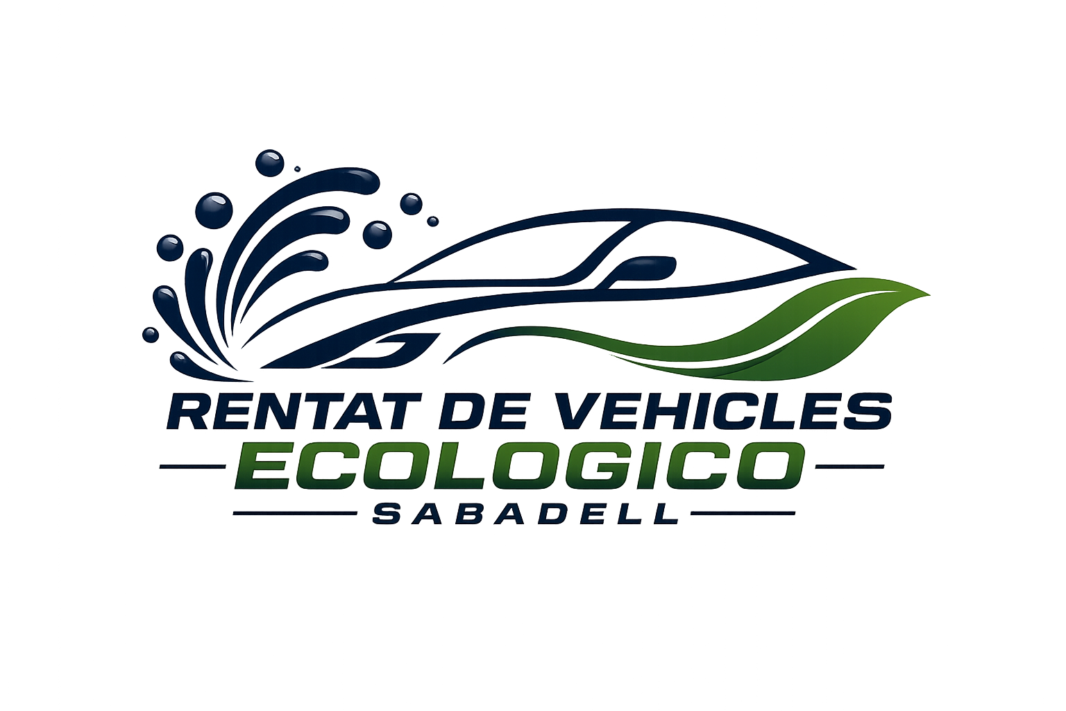 Logo de Lavado de Veh&iacute;culos Ecol&oacute;gico Sabadell, con coche, gota de agua y hoja verde.