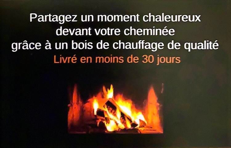 Un feu de cheminée et un texte.