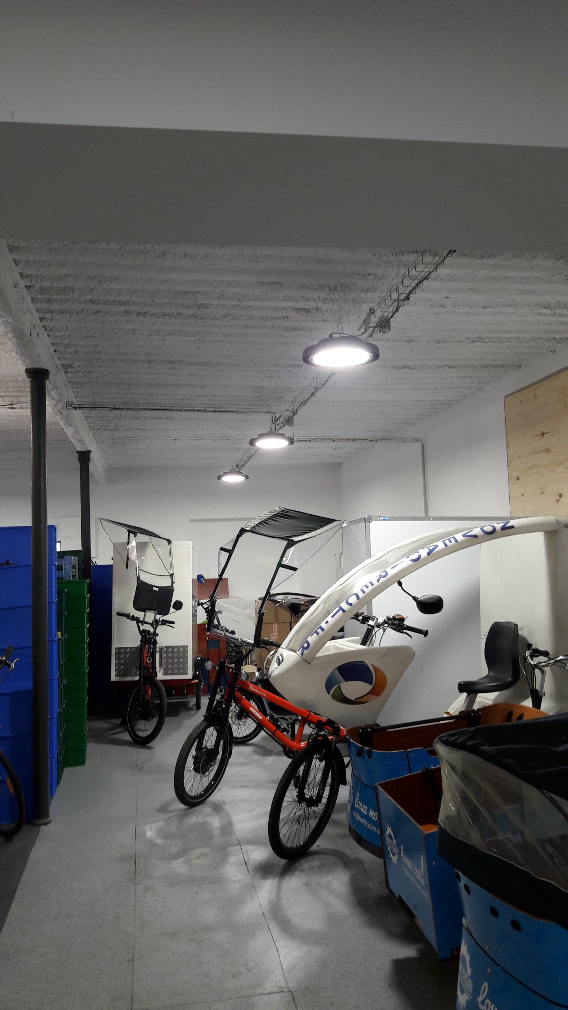 Luminaires à LED pour un local à vélo