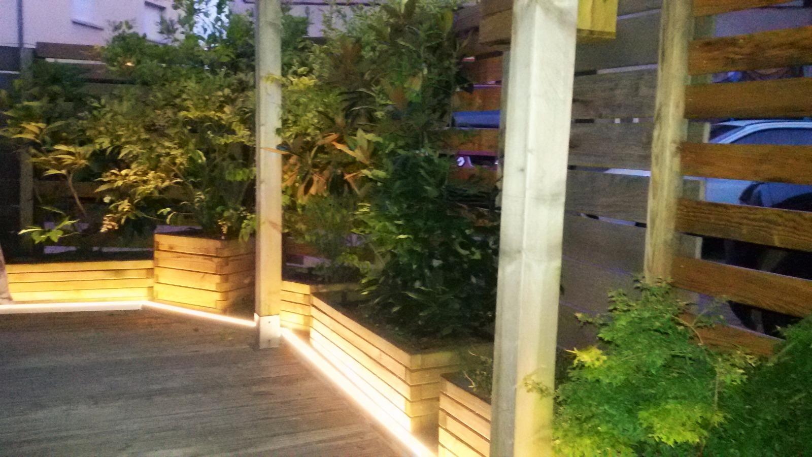 Éclairage d'extérieur pour mise en valeur d'un jardin