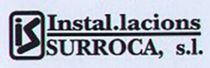 Un logotipo en blanco y negro para Instalaciones Surroca SL