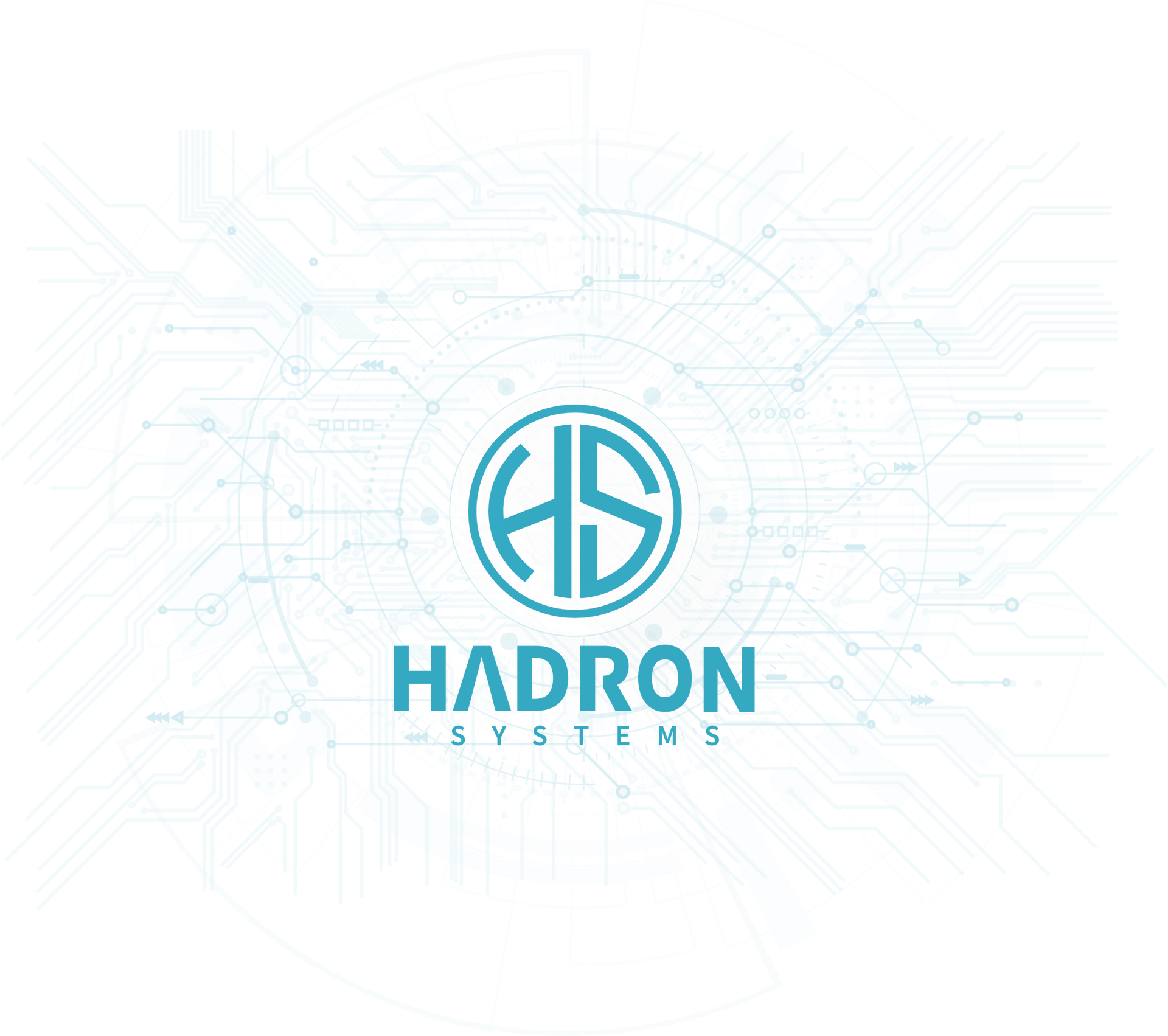 Es un logotipo de una empresa llamada Hadron Systems.