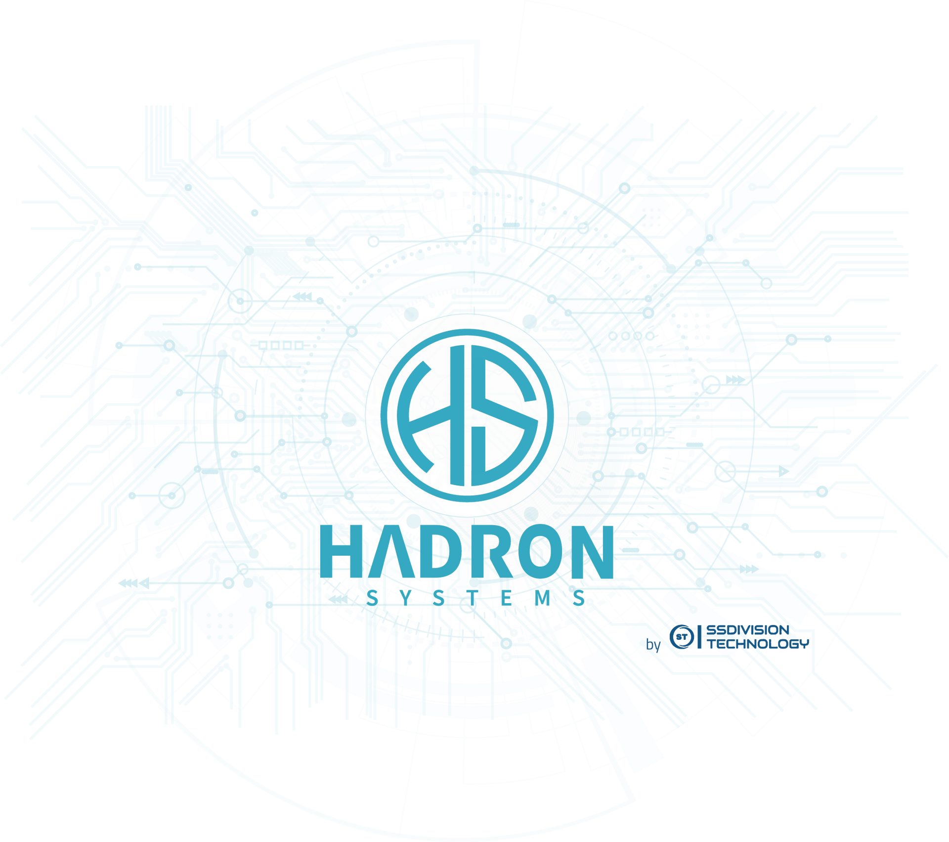 Es un logotipo de una empresa llamada Hadron Systems.