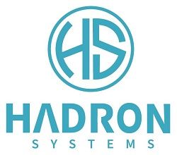 El logotipo de los sistemas de hadrones es un círculo azul con la letra hs dentro.