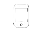 Un dibujo en blanco y negro de un teléfono celular sobre un fondo blanco.