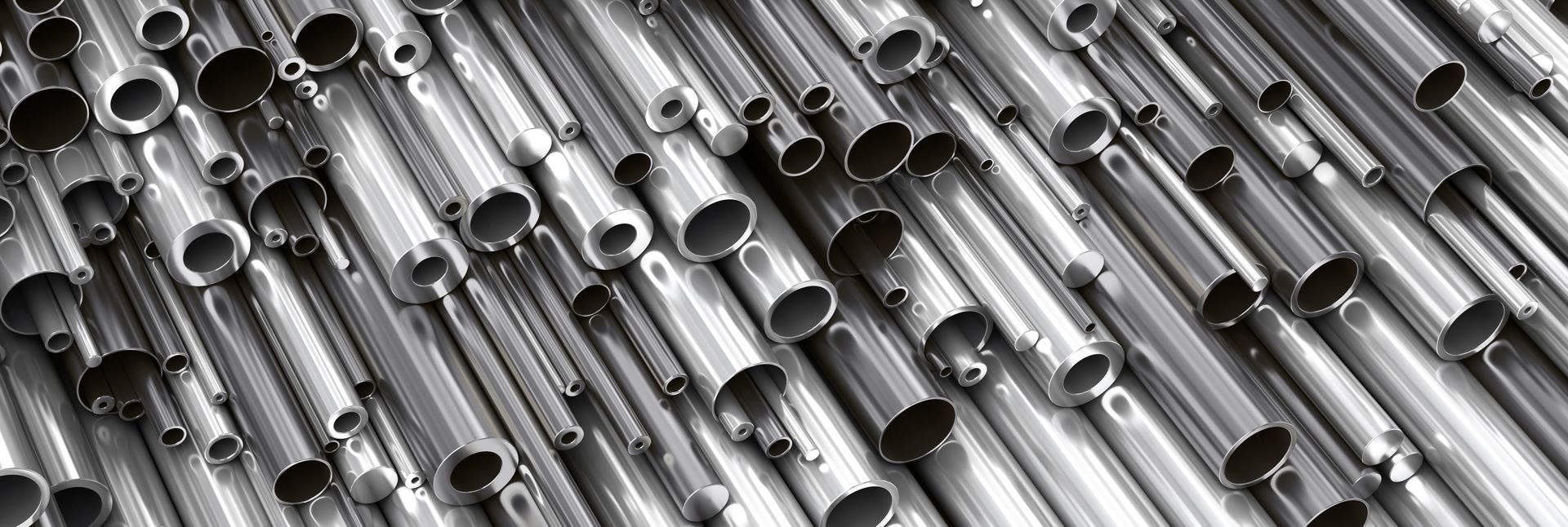 Tubes métalliques gris
