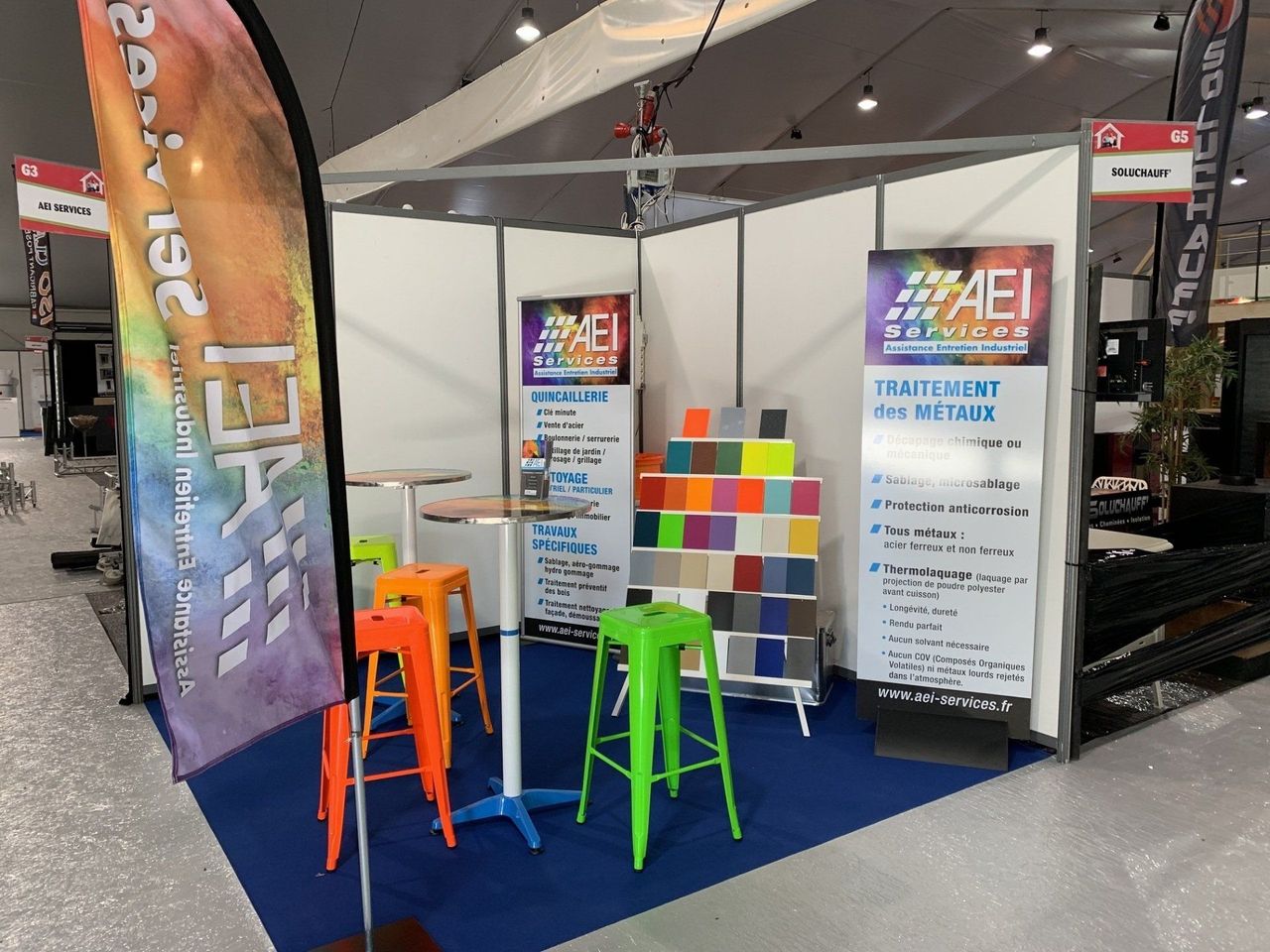 Stand promotionnel d'AEI Services