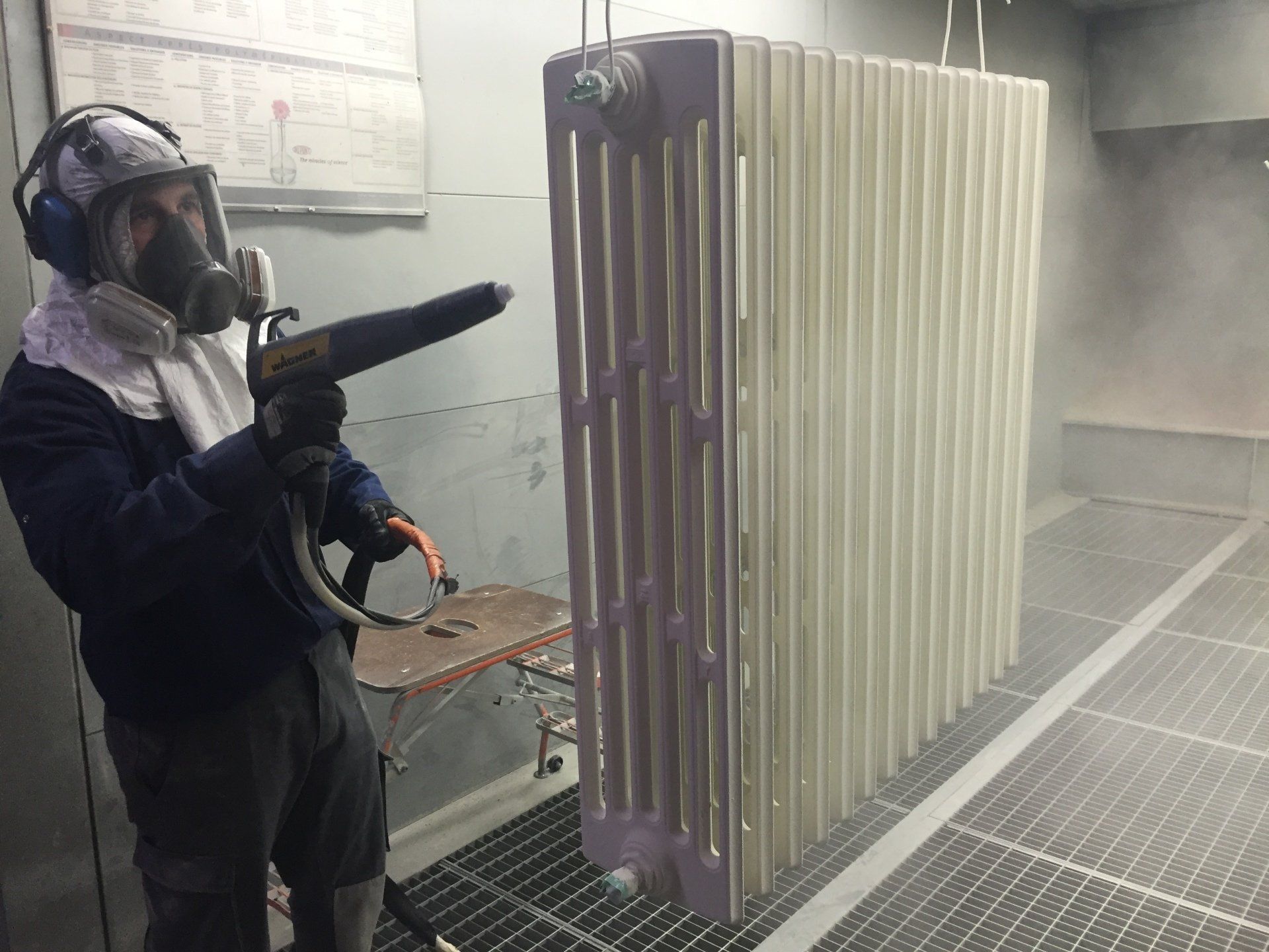 Mise en peinture d'un radiateur