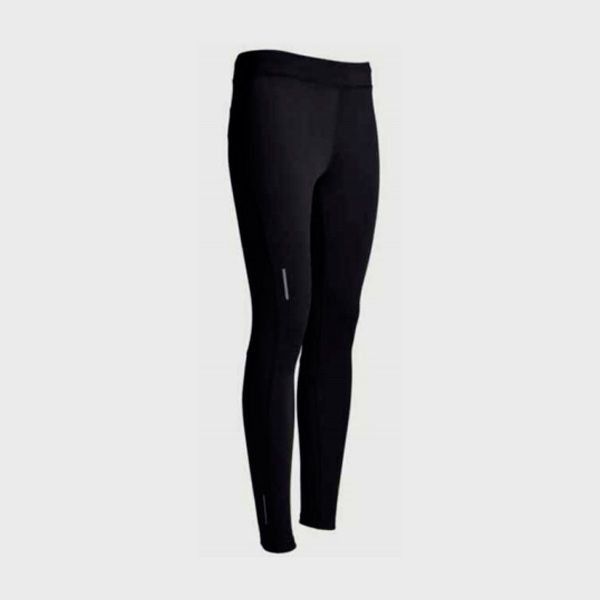Un par de leggings negros sobre un fondo blanco.