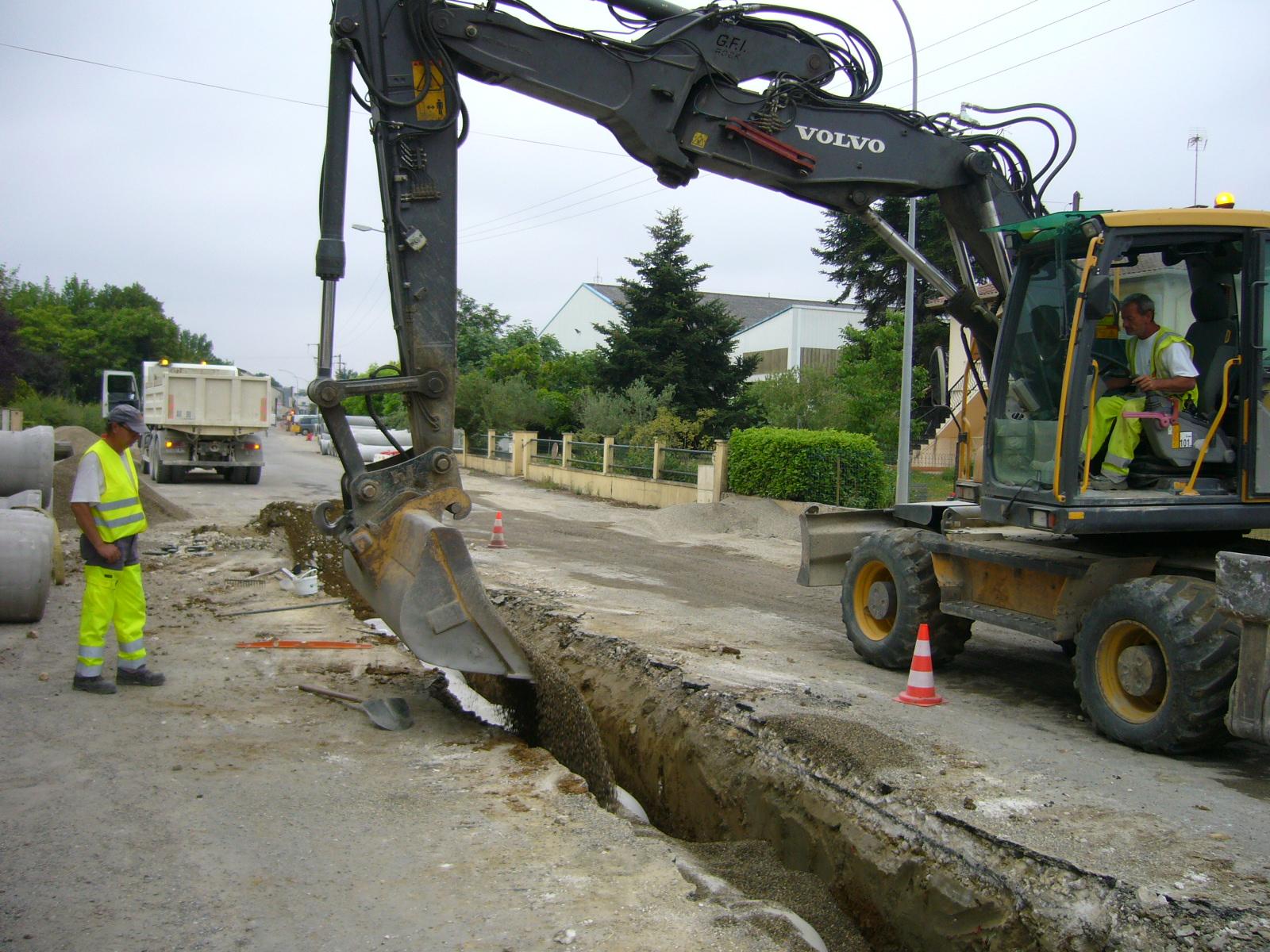 Tranchée enterrée pour des travaux de réseaux