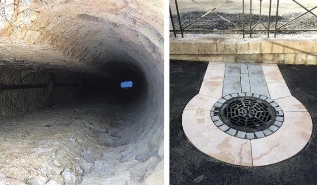 Mise en valeur d'une citerne du XIX ème siècle découverte lors des travaux à Lectoure