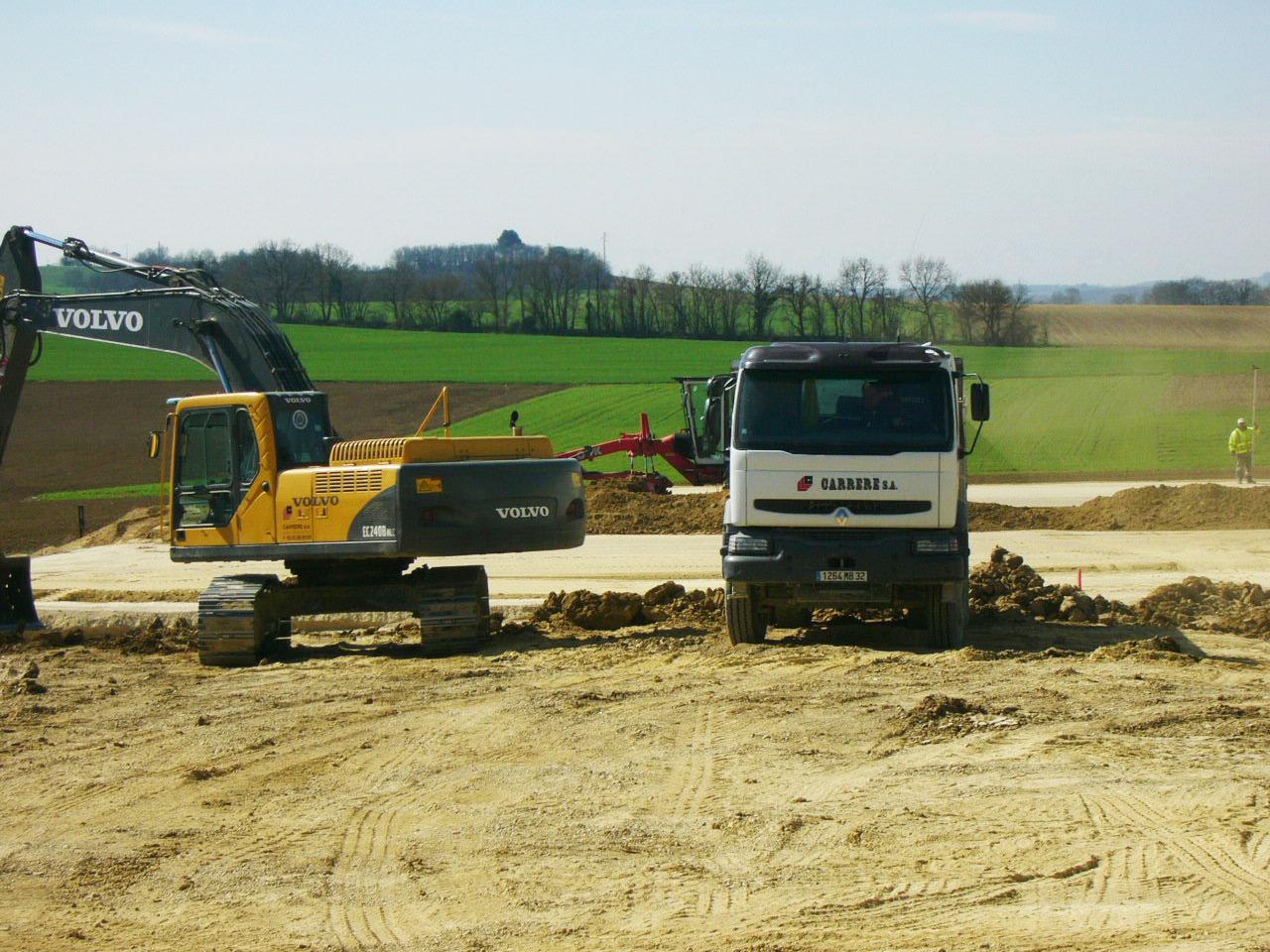 Travaux de terrassement sur un chantier