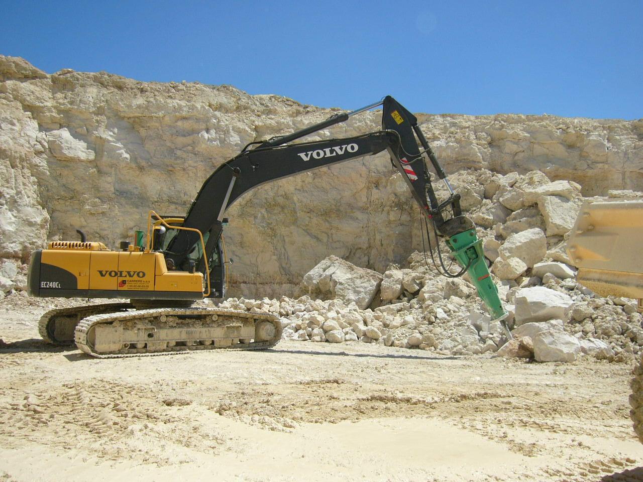 Concassage de pierre calcaire