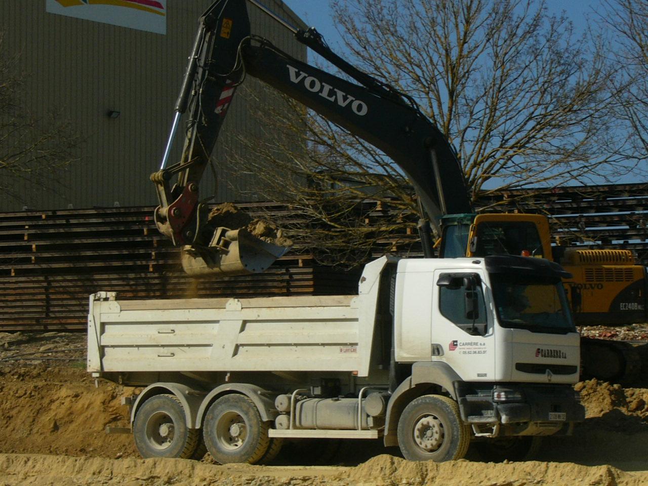 Pelleteuse sur un chantier