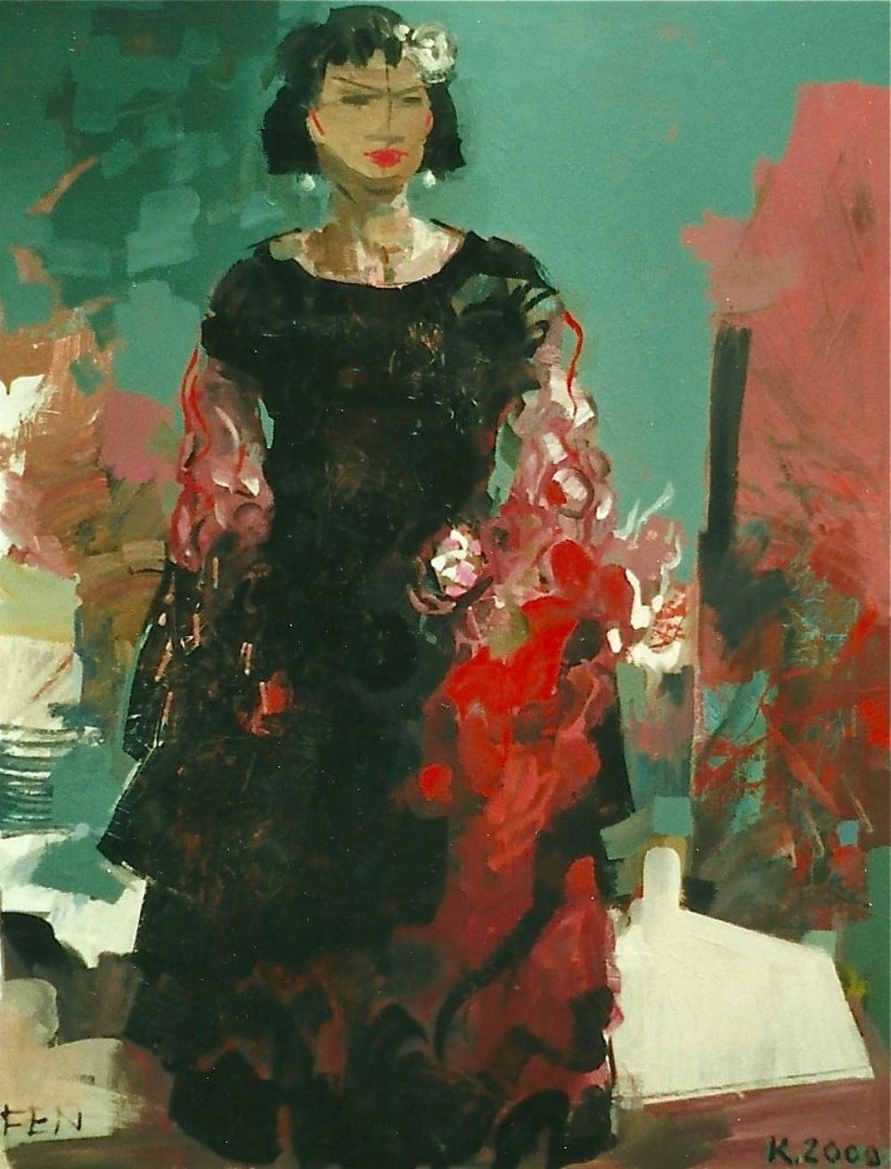 Aquarell Porträt einer Frau Knut V. Neumann