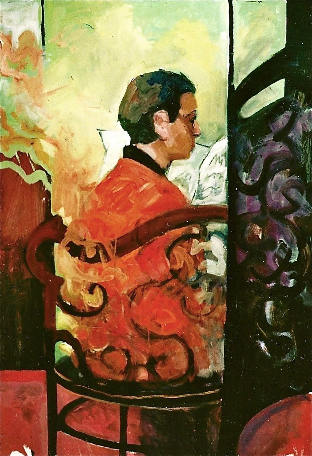 Aquarell Profil eines Mannes Knut V. Neumann