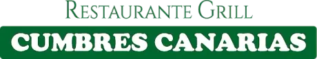 Logotipo para "Restaurante Grill Cumbres Canarias" en texto verde y blanco.