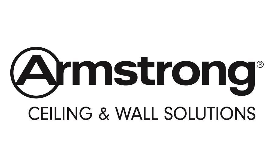 Logotipo de Armstrong: “Armstrong” negro dentro de un círculo, con “SOLUCIONES PARA TECHOS Y PAREDES” debajo.