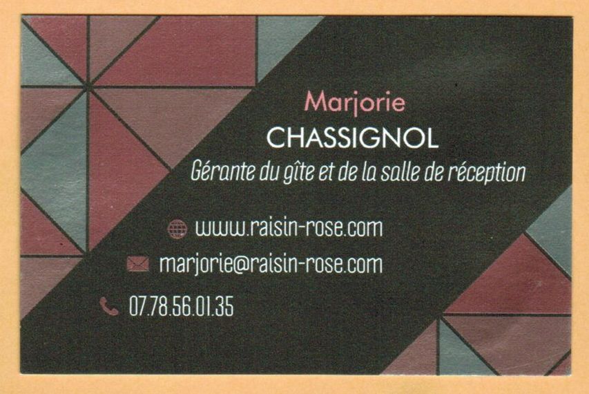 Salle de réception Raisin Rose verso