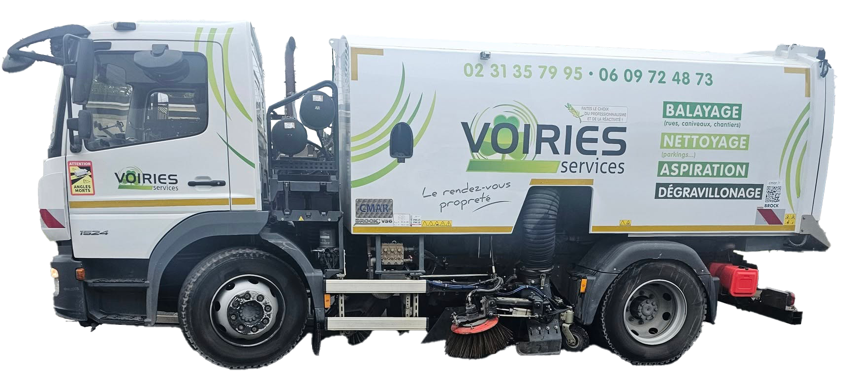 Camion de l'entreprise vu de profil