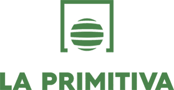Logotipo de la lotería La Primitiva: bola verde con rayas horizontales dentro de un marco cuadrado, debajo