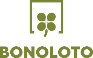 Logotipo de la lotería Bonoloto que presenta un trébol de cuatro hojas dentro de un rectángulo verde, con