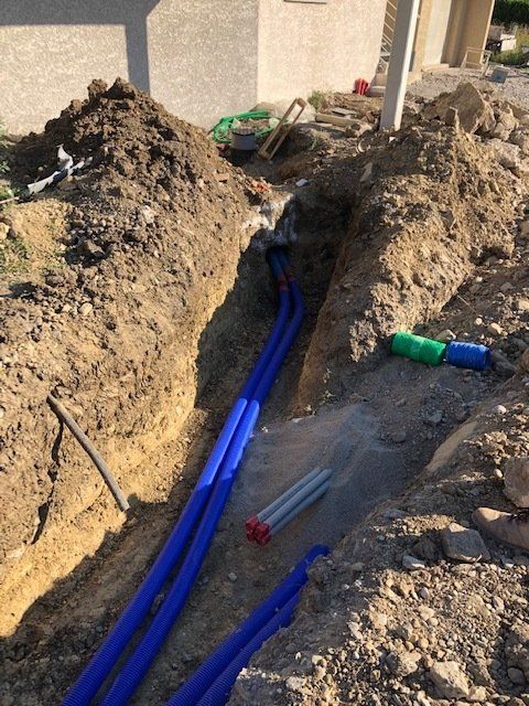 Pose de gaine enterré