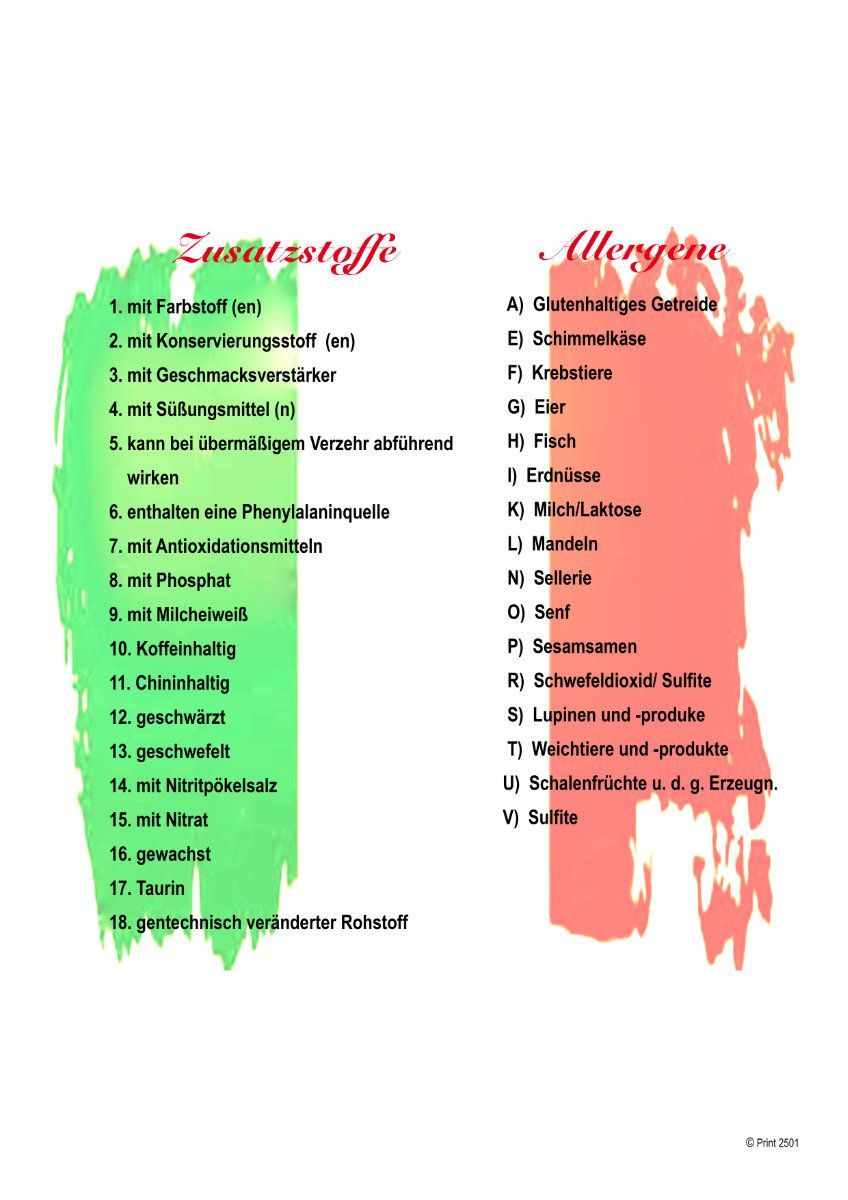 Speisekarte Restaurant amore mio